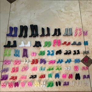 Barbie Doll Shoe Collection - 70 pairs of Multicolor shoes